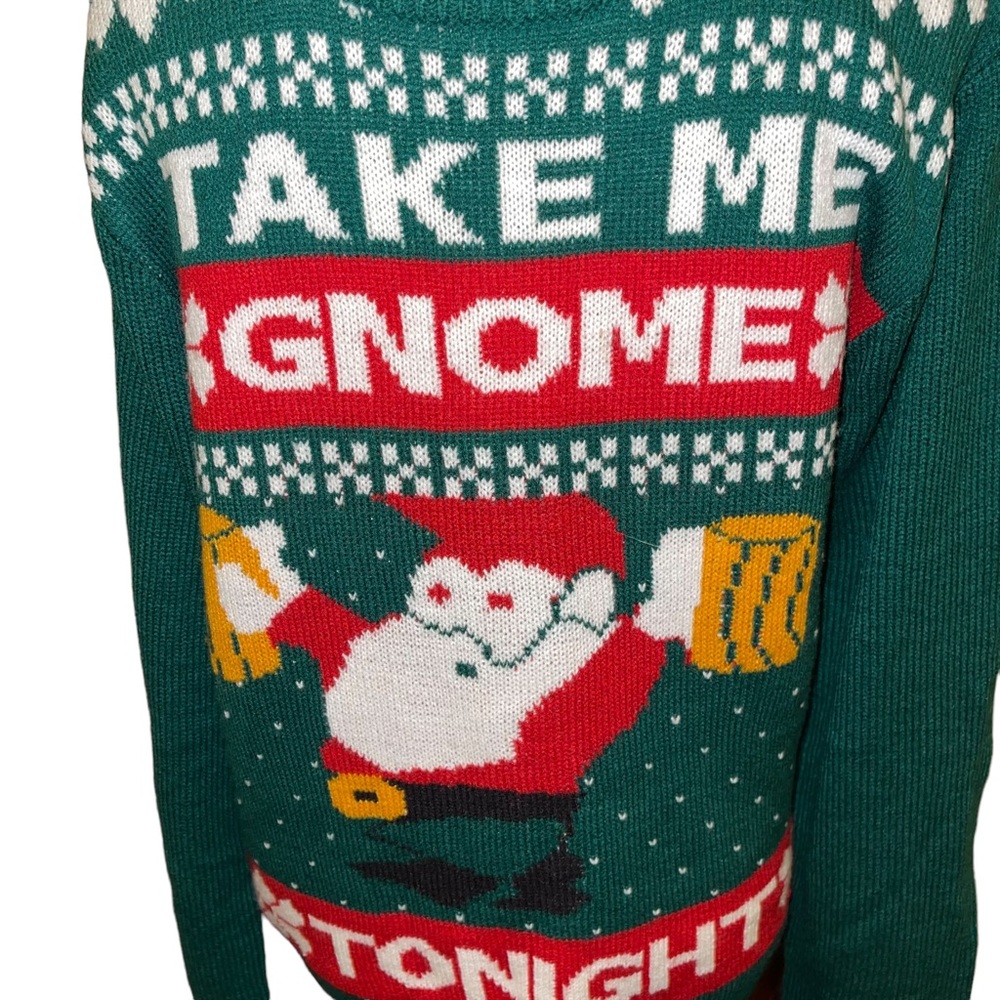 American Stitch Christmas Sweater Men’s Size L Ugly Christmas Sweater Gnomes - Picture 2 of 6